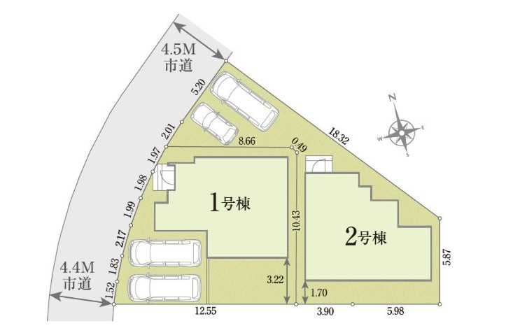 リナージュ野洲市近江富士　第1期　２号棟の区画図
