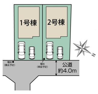 【区画図】 | 【仲介手数料無料！！】日野市東豊田1丁目　新築戸建て（全2棟）1号棟　4680万円