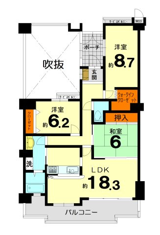 【間取り】 | サンシティ桂坂ロイヤル参番館 | 専有面積93.86㎡