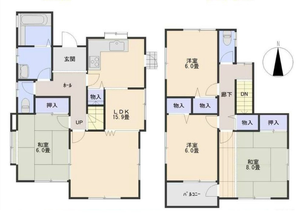 【中古戸建】前橋市上新田町の間取り|■間取り図｜敷地面積：180.35（約54.56坪）　建物面積：101.29（約30.64坪）