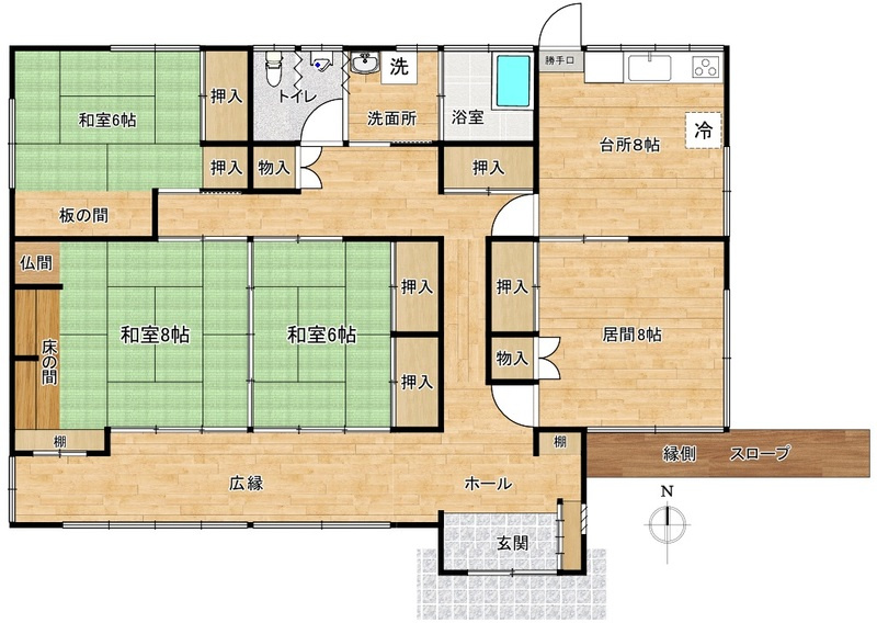 都城市久保原町の中古一戸建の間取り