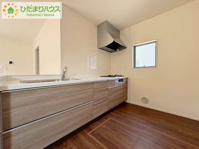 日立市東大沼町第1　新築戸建　2号棟のキッチン|新婚さんにおすすめ！おしゃれなカウンターキッチンのあるLDKです(#^^#)