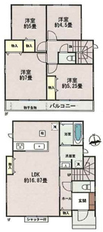 【間取り】 | 【仲介手数料無料！！】日野市落川　新築戸建て（全2棟）B号棟　5090万円 | B号棟間取図