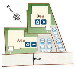 【区画図】 | 【仲介手数料無料！！】日野市落川　新築戸建て（全2棟）B号棟　4890万円