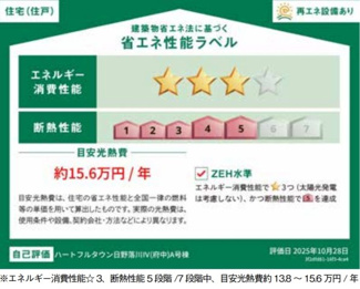 【省エネ性能ラベル】 | 【仲介手数料無料！！】日野市落川　新築戸建て（全2棟）B号棟　4890万円
