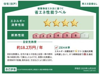 【その他】 | 大和市上和田 6号棟 | 省エネ性能ラベル　ZEH水準（省エネ住宅）