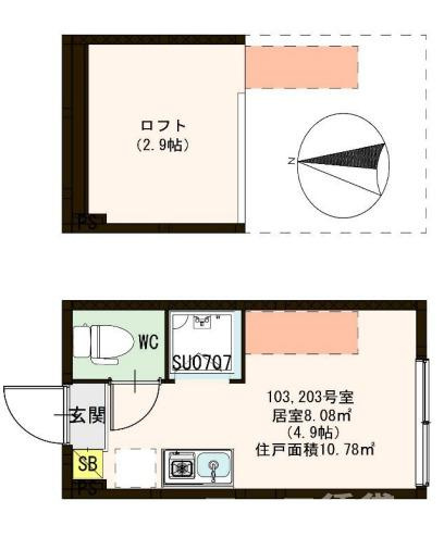 板橋区氷川町のアパートの間取り