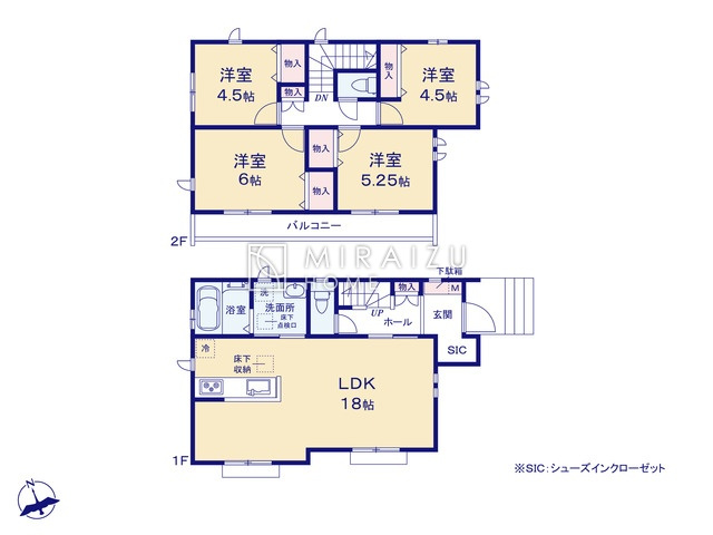 【間取り】 | リビングの大きな開口部は陽当たりの確保だけでなく、まとめ買いで大量のお買い物をした際や家具など大きな物を購入した際に便利です。