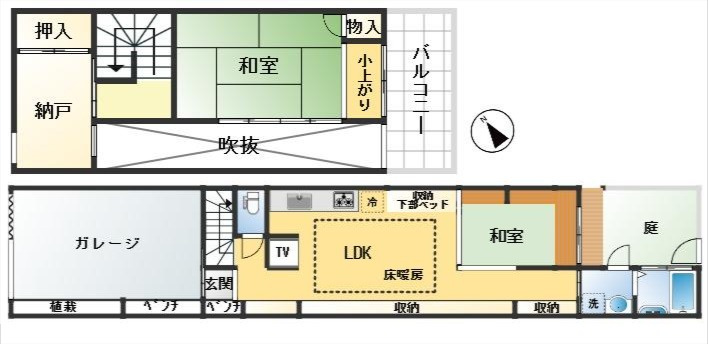 大阪市住之江区東加賀屋2丁目   貸家の間取り