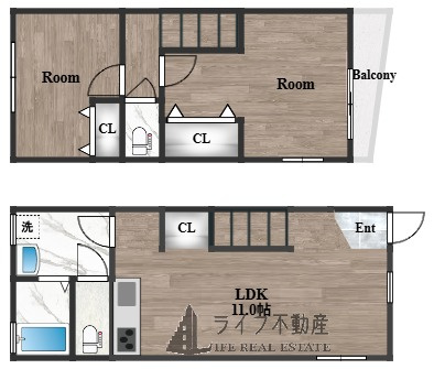 東大阪市大蓮東５丁目のテラス