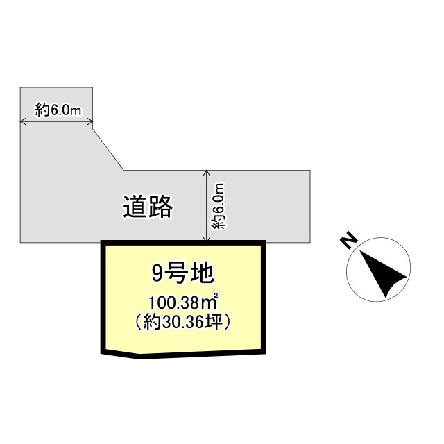 【建築条件付売土地】亀岡市千代川町今津2丁目の土地図|土地面積：100.38㎡（約30.36坪）