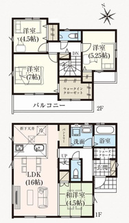 【間取り】 | 【仲介手数料無料！！】府中市多磨町2丁目　新築戸建て（全7棟）1号棟　6290万円