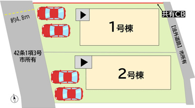 【区画図】 | 赤坂4丁目1期 | 【提携ローン利用可能】家賃と比べてください！金利0.6％台から提案可能です。家電費用やリフォーム費用も組み込めます。金利の高い車のローンもおまとめ提案できます(*^-^*)