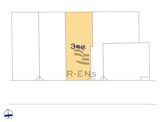 【区画図】 | 練馬区高松６丁目　売地　３区画 | 3区画：教育施設も徒歩10分圏内に充実の子育てしやすいエリア