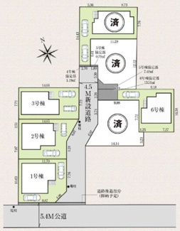 【区画図】 | 【仲介手数料無料！！】府中市多磨町2丁目　新築戸建て（全7棟）3号棟　5690万円