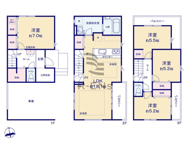 【間取り】 | 西東京市田無町５丁目　新築戸建て