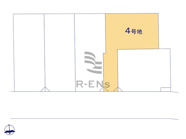 【区画図】 | 練馬区高松６丁目　売地　４区画 | 4区画：教育施設も徒歩10分圏内に充実の子育てしやすいエリア