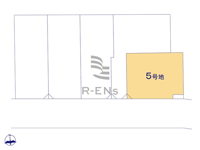 【区画図】 | 練馬区高松６丁目　売地　５区画 | 5区画：教育施設も徒歩10分圏内に充実の子育てしやすいエリア