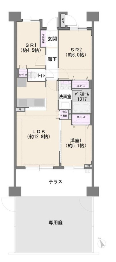 クオス横浜鴨居レジデンシャルステージ【仲介手数料無料】ペット可♪の間取り