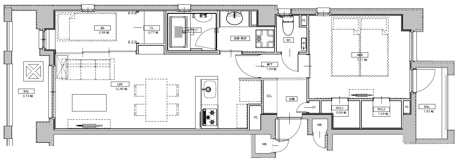エスペランサ天神南の間取り