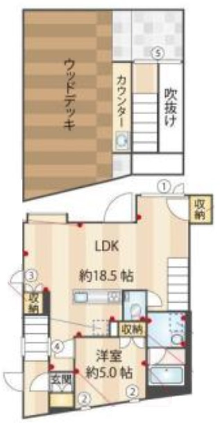 ルクール市ヶ谷払方町の間取り