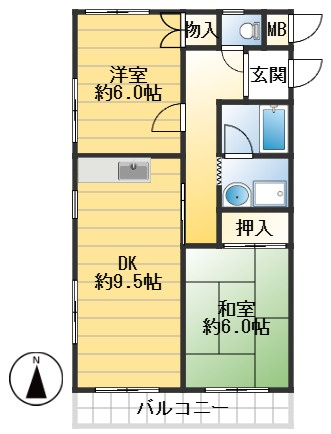 太陽ハイツ（弊社管理物件）の間取り