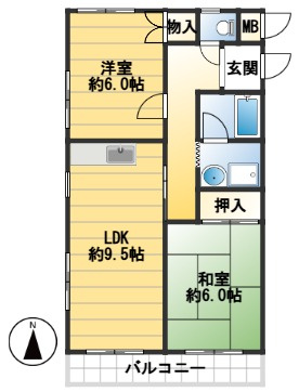 太陽ハイツ（弊社管理物件）の間取り