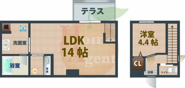【間取り】 | プルーム | 1LDKのお部屋です。