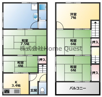 【間取り】 | YS安中町4丁目貸家