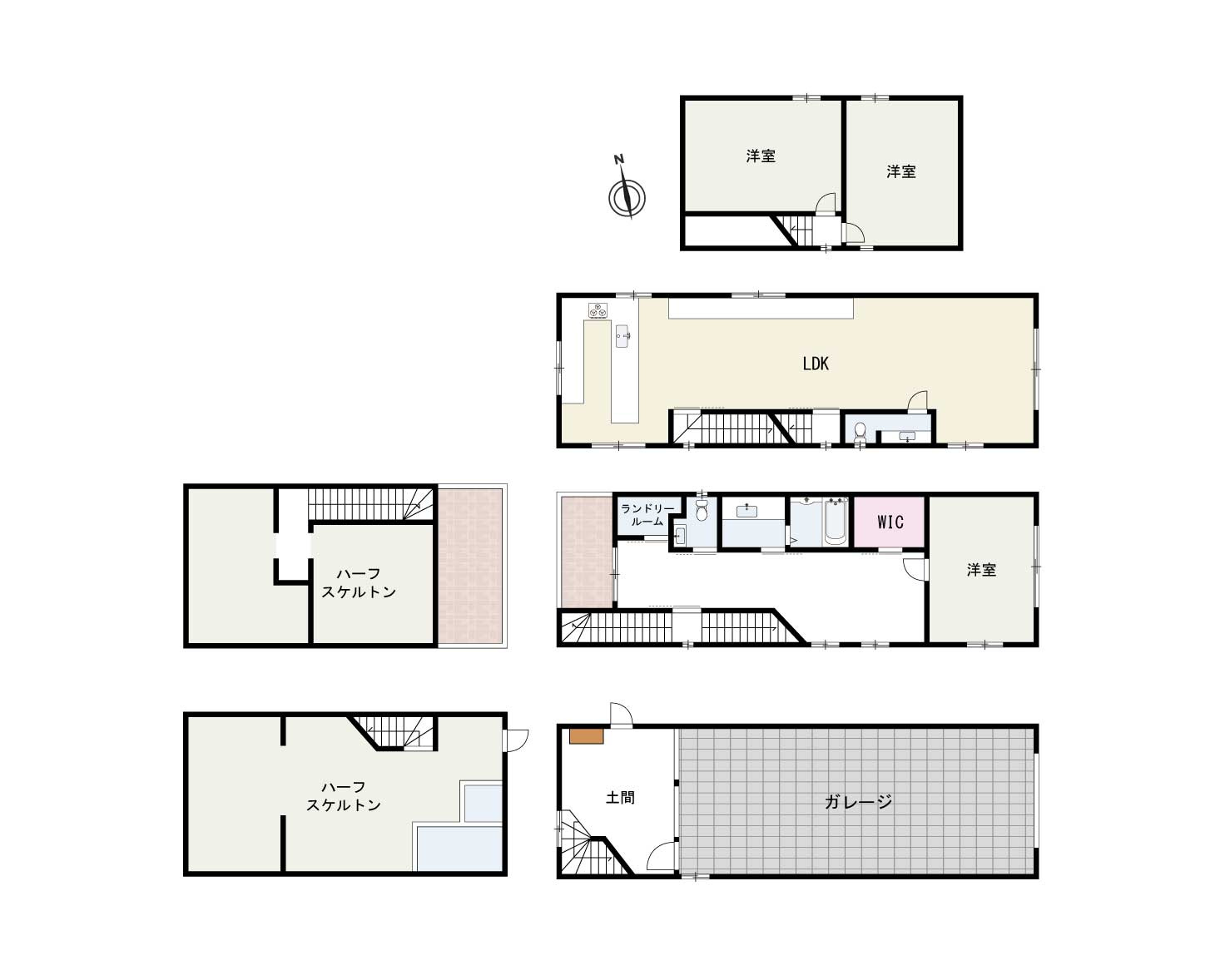 堺市堺区櫛屋町東4丁　中古戸建の間取り