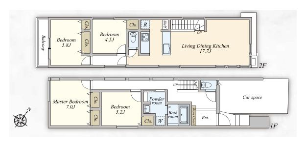 【参考プラン】 | 杉並区阿佐谷北１丁目　建築条件付売地　１区画 | 4LDK・建物面積101.85ｍ2・建物参考価格2321万円