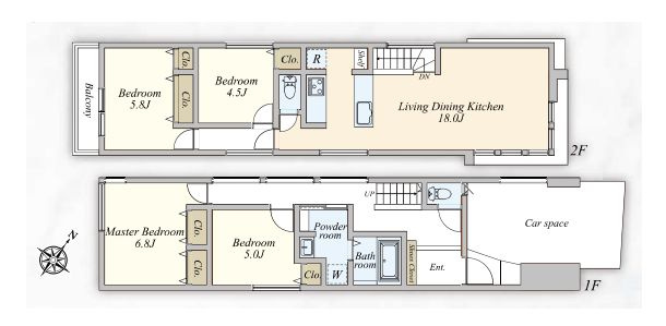 【参考プラン】 | 杉並区阿佐谷北１丁目　建築条件付売地　２区画 | 4LDK・建物面積101.19ｍ2・建物参考価格2321万円
