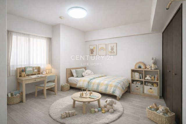 【子供部屋】 | ルピナス鶴川サウスステージ | 子供部屋としても使い勝手の良いお部屋です(家具CGイメージ)