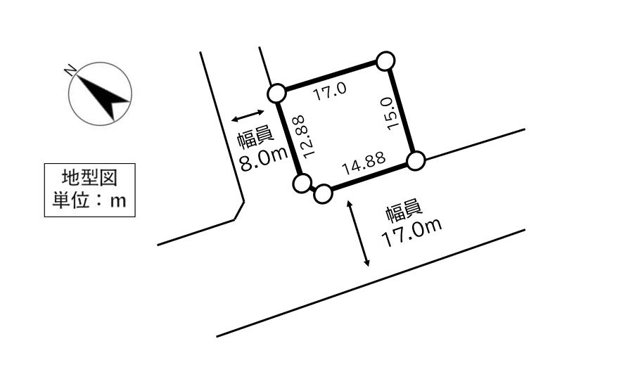 【興津4丁目】海を一望！日当たり良好な角地の古家付。バス停・小学校徒歩2分の利便性！の土地図