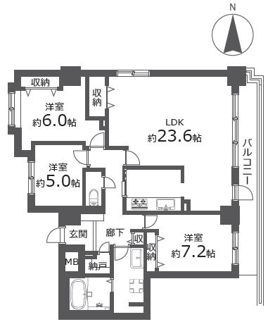 【間取り】 | リラハイツ大通公園南 | 3LDK・ペット飼育相談可能・オートロック付き・トランクルーム有り