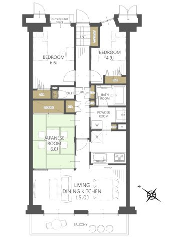 エステ・コート北柏参番館の間取り|◆空室につきお気軽にご内覧いただけます！◆対面式カウンターキッチン◆全居室収納有り