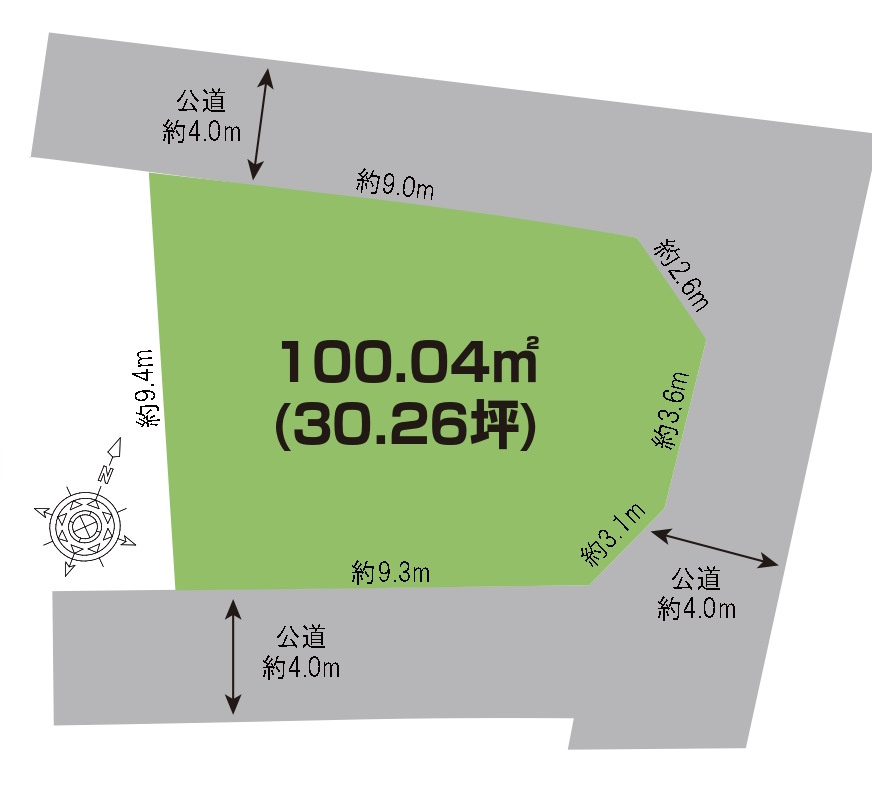 敷地面積30坪　売地　富士見市羽沢2丁目
