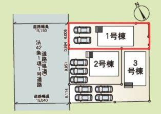 徳島第8-1号棟の区画図|※図面と現況が異なる場合は現況を優先。