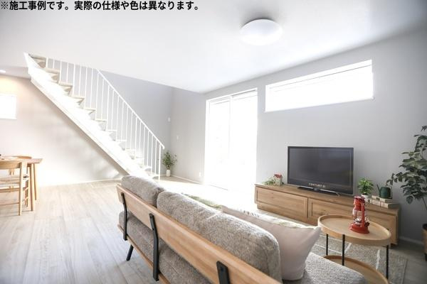 須賀2丁目W新築の居間・リビング|※施工事例写真です。実際の仕様や色は異なります。