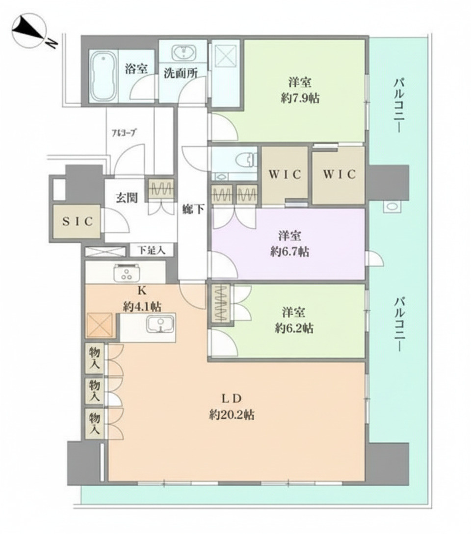 グランドメゾン福岡The Central Luxeの間取り|間取り