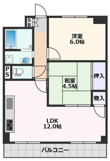 【間取り】 | ハイツ山田南