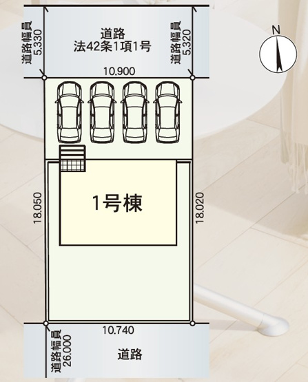 【区画図】 | 新築分譲住宅　山形市長町第8　全1棟 | 全1棟の分譲住宅です♪