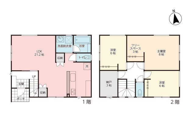 【間取り】 | 【新築分譲住宅　～Sumika～】　リリーフ柏木　☆全2棟☆ | (C棟)、価格3080万円、3LDK、土地面積157.75m2、建物面積102.68m2
