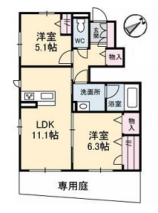 広島市安佐北区三入５丁目のアパートの間取り