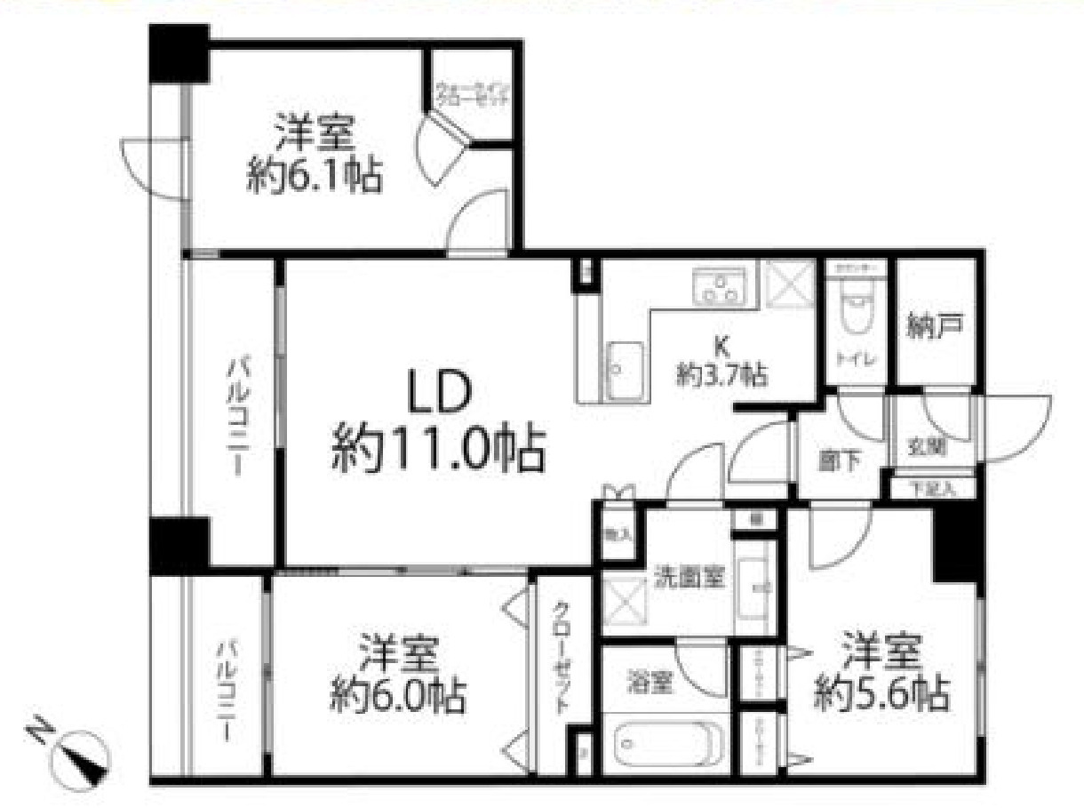 エスト・グランディール横濱関内【仲介手数料半額】ペット可♪の間取り