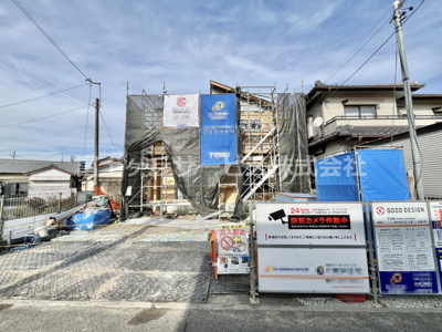 【外観】 | 島田市旭2丁目 新築一戸建て | 現在建築中の外観画像です。ご内覧は同じメーカーの完成物件へご案内いたしますので、いつでもご相談ください！