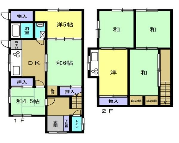 和歌山市毛見　中古戸建の間取り