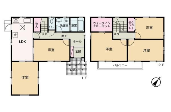紀の川市西脇　中古戸建の間取り