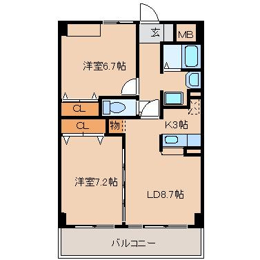 【間取り】 | サントルリバージュ壱番館