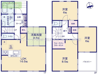 【間取り】 | 小学校9分　WIC　長期優良住宅　夏見台1　全2棟　2号棟 | くつろぎと機能性を両立したLDKです。